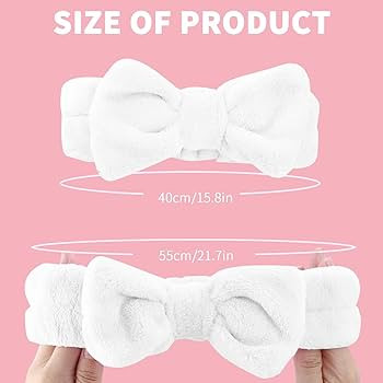WSYUB Headband for Washing Face, Spa Bow Hair Band, Fluffy Makeup Headbands, Slumber Party Suppli... | Amazon (US)