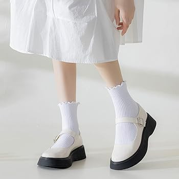 Mcool Mary Womens Socks, Ruffle Turn-Cuff Casual Ankle Socks Breathable Cool Knit Cotton Lettuce ... | Amazon (US)