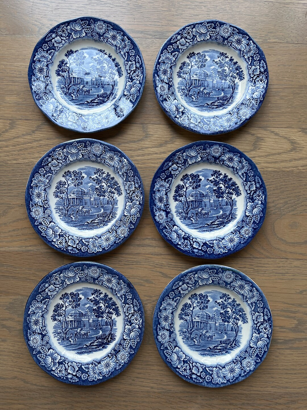 Vintage Staffordshire Liberty Blue Ironstone 6 Plates 6' - Etsy | Etsy (US)