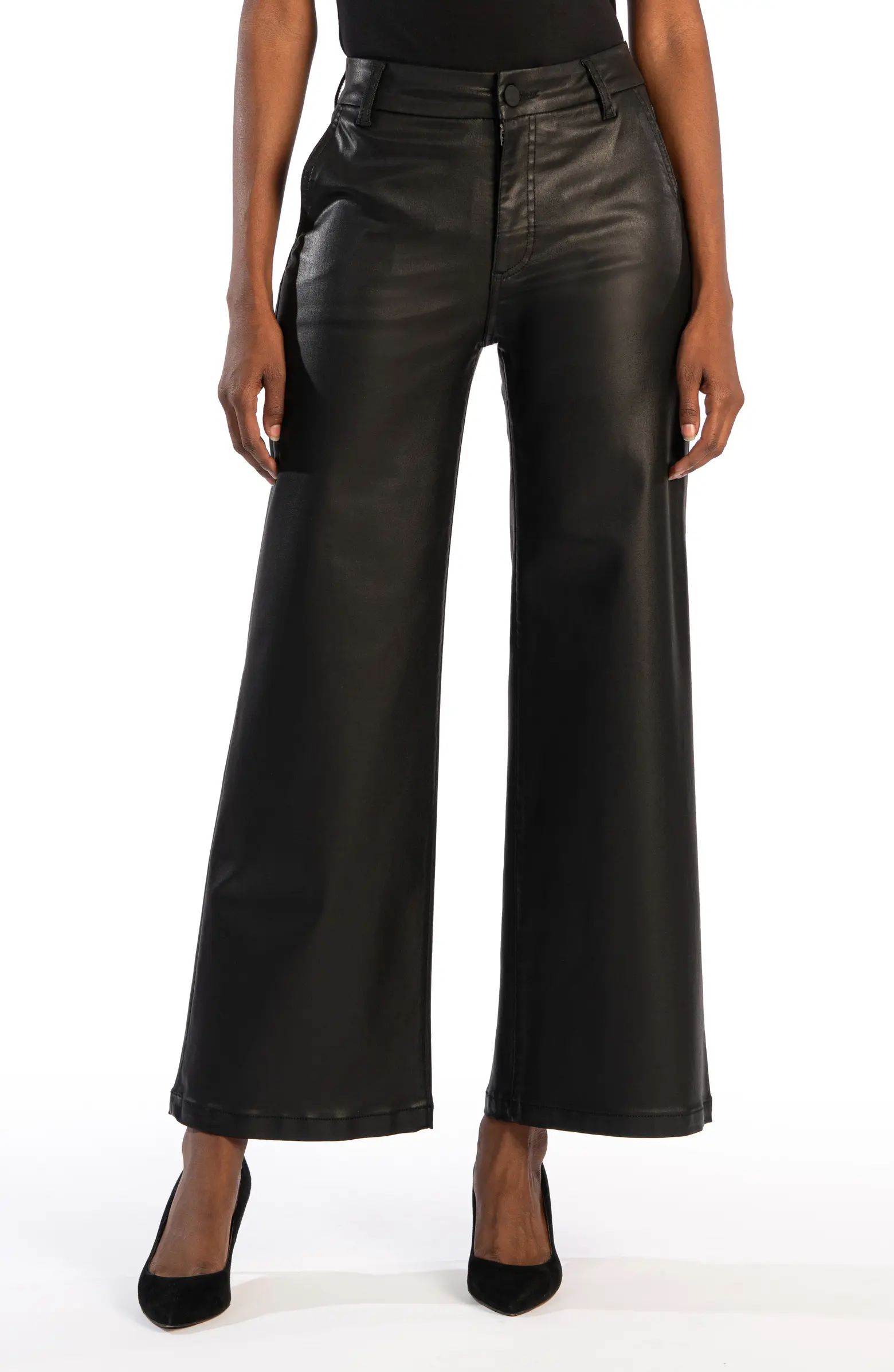 KUT from the Kloth Meg High Waist Coated Wide Leg Jeans | Nordstrom | Nordstrom
