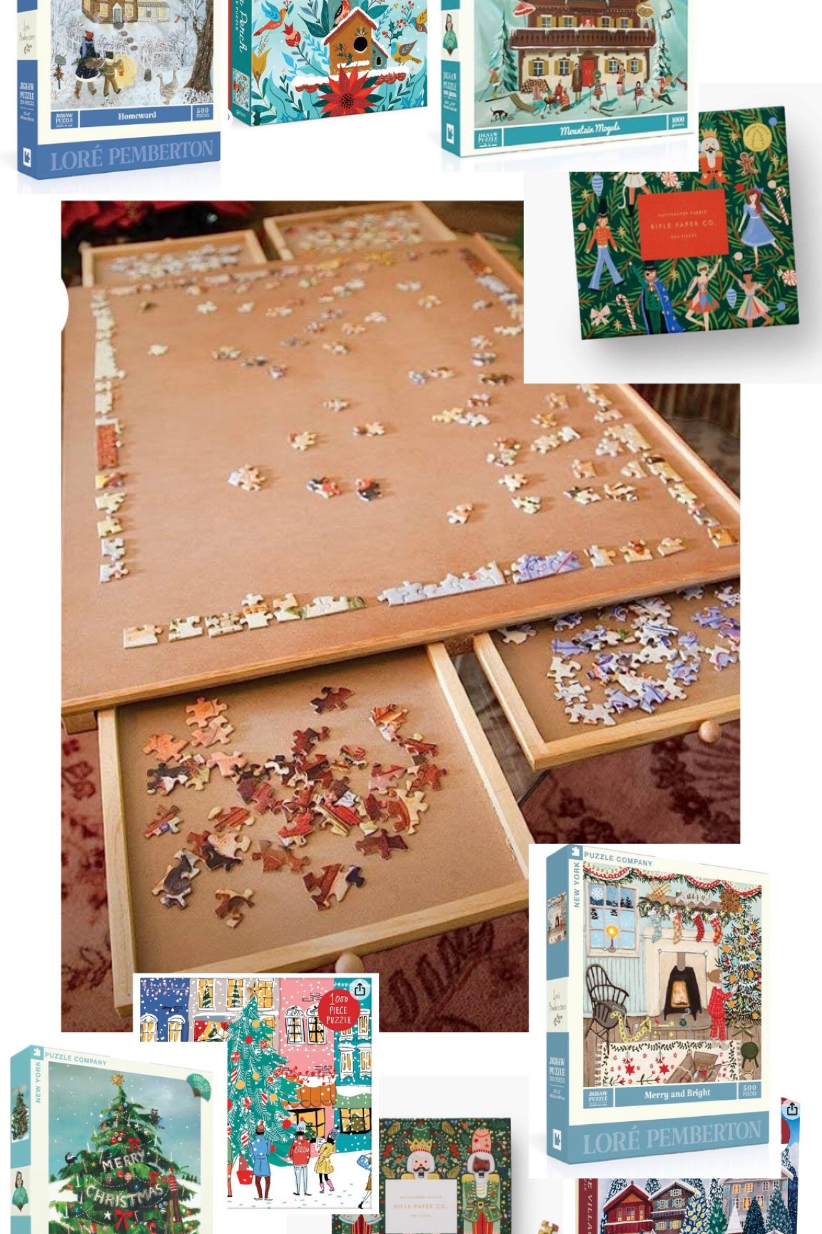 Puzzle board + puzzles 