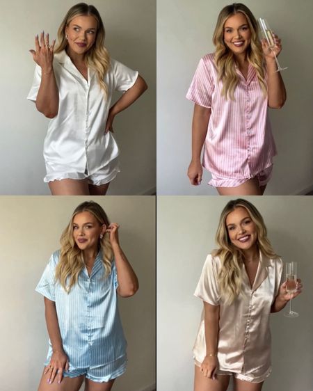 The cutest AFFORDABLE pajamas for the whole bridal party (bridesmaids, bride, mother of the bride) for your wedding day morning! 

#LTKwedding #LTKfindsunder50 #LTKSeasonal