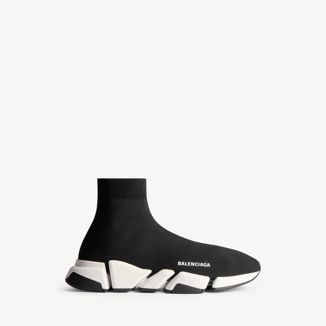 Men's Speed 2.0 Recycled Knit Sneaker in Black/white | Balenciaga