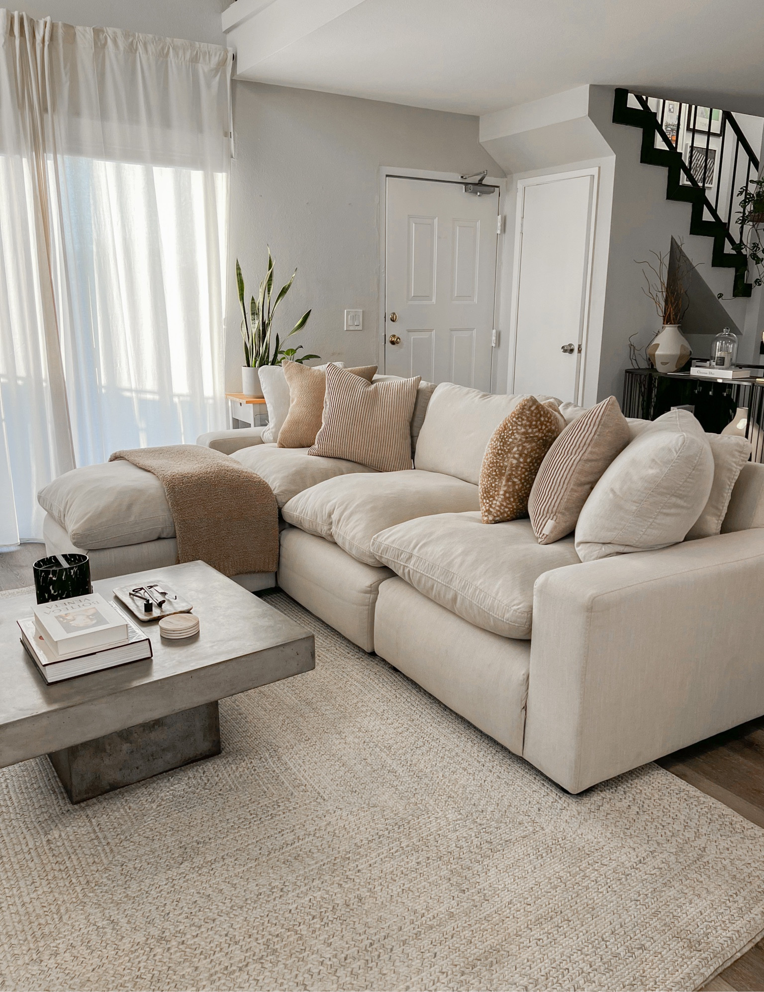 Most comfy sectional with ottoman cloud couch ever!!

#LTKhome #LTKFind