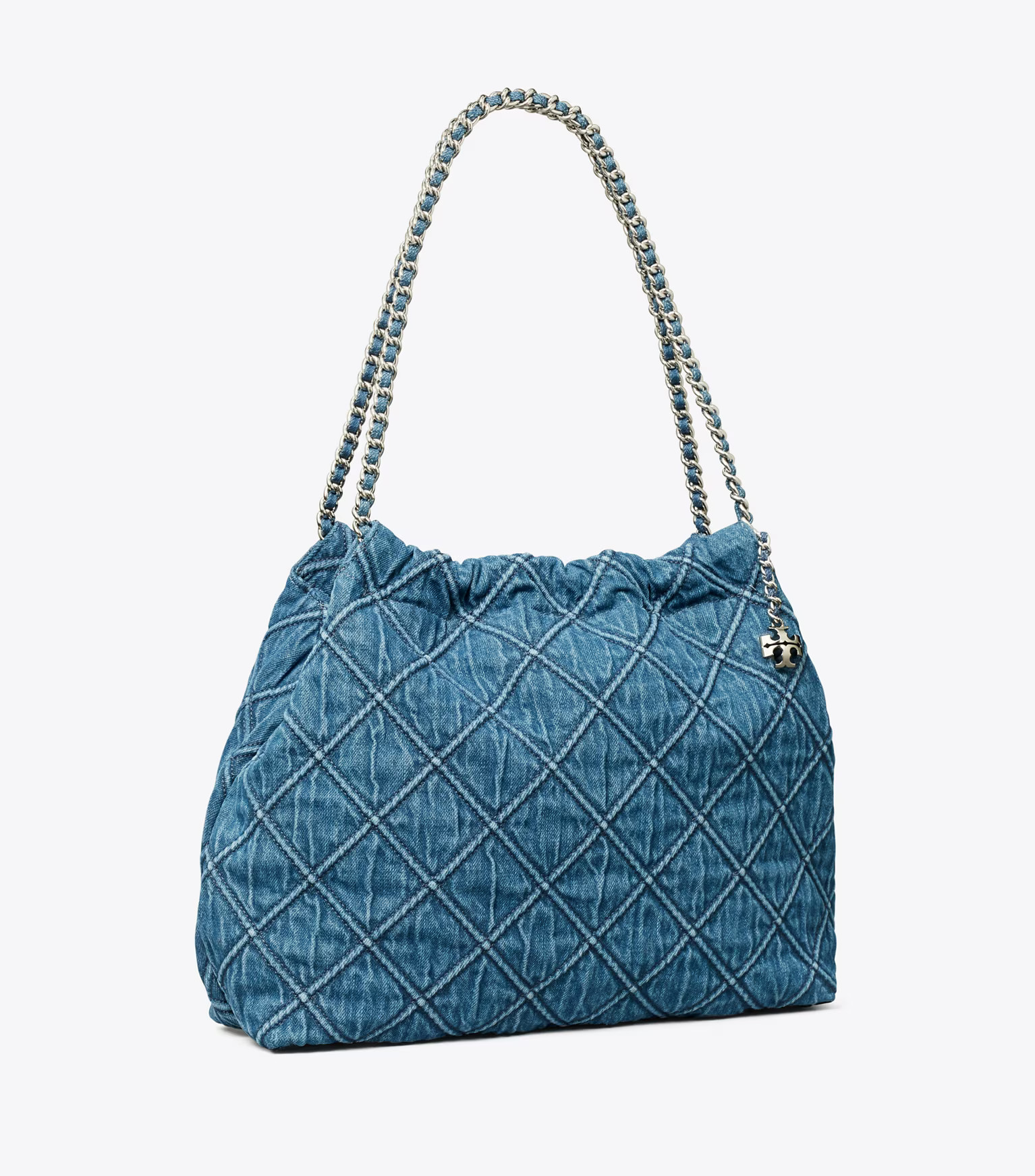 FLEMING SOFT DENIM HOBO BAG | Tory Burch (US)