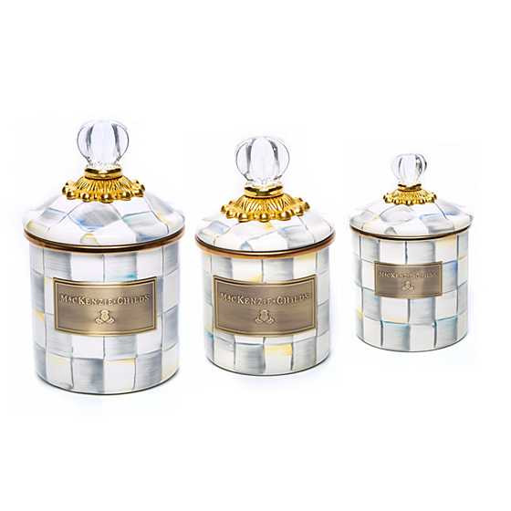 Sterling Check Little Canisters, Set of 3 | MacKenzie-Childs