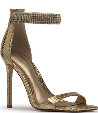D'Amelio Footwear Havri Metallic Crackle Rhinestone Ankle Strap Dress Sandals | Dillard's | Dillard's