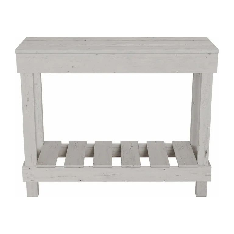 Woven Paths Farmhouse Rustic Wood Small Entryway or Living Room Sofa Table, White | Walmart (US)