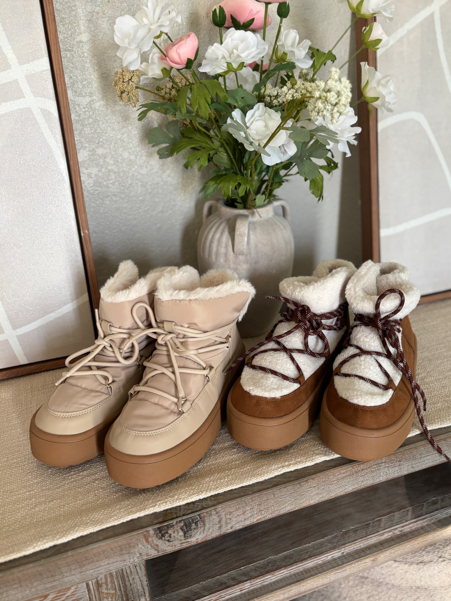 Old navy boots on major sale! Went down 1/2 size to a 9.5 (I’m normally a 10 in sneakers and boots but these run big) Cozy Lace-Up Platform Booties for Women

#LTKSaleAlert #LTKSeasonal #LTKFindsUnder50