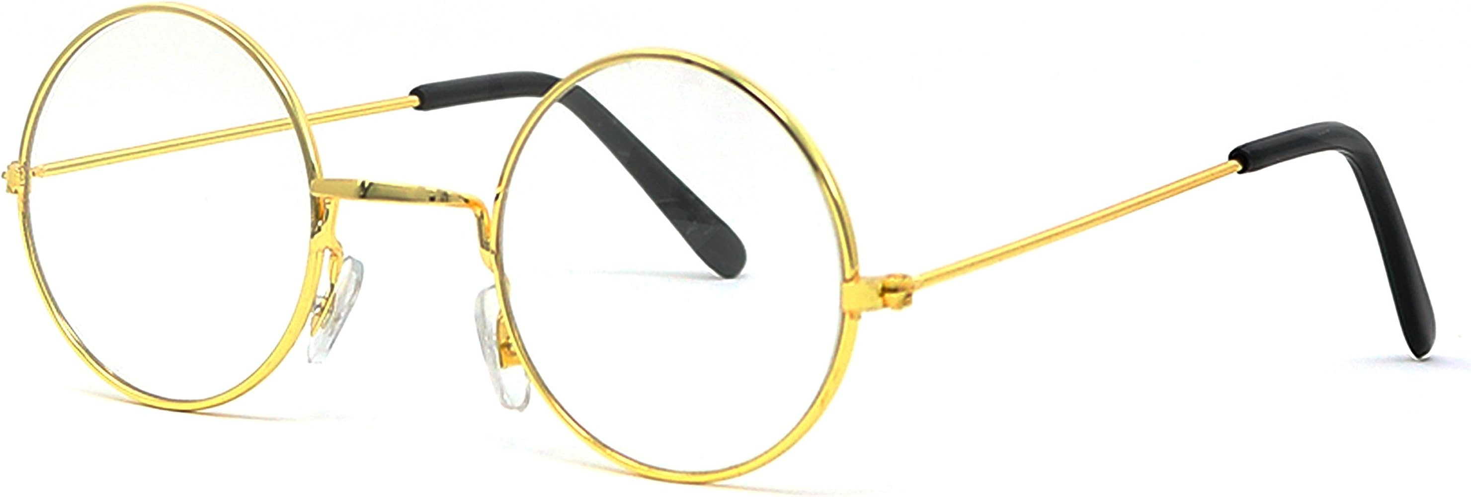 Big Mo's Toys Gold Rimmed Round Costume Glasses - 1 Pair | Amazon (US)