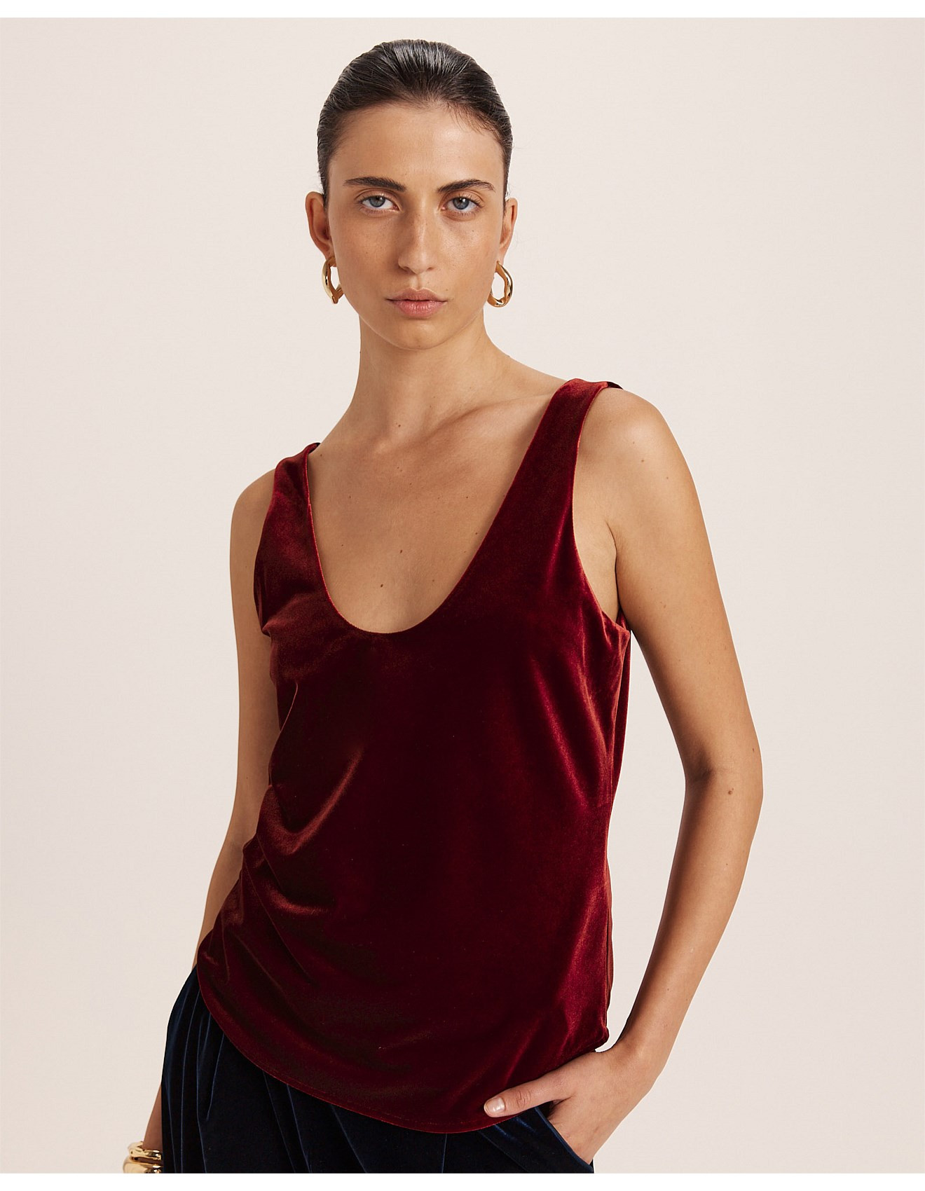 LEA VELVET BIAS TANK | David Jones (Australia & New Zealand)