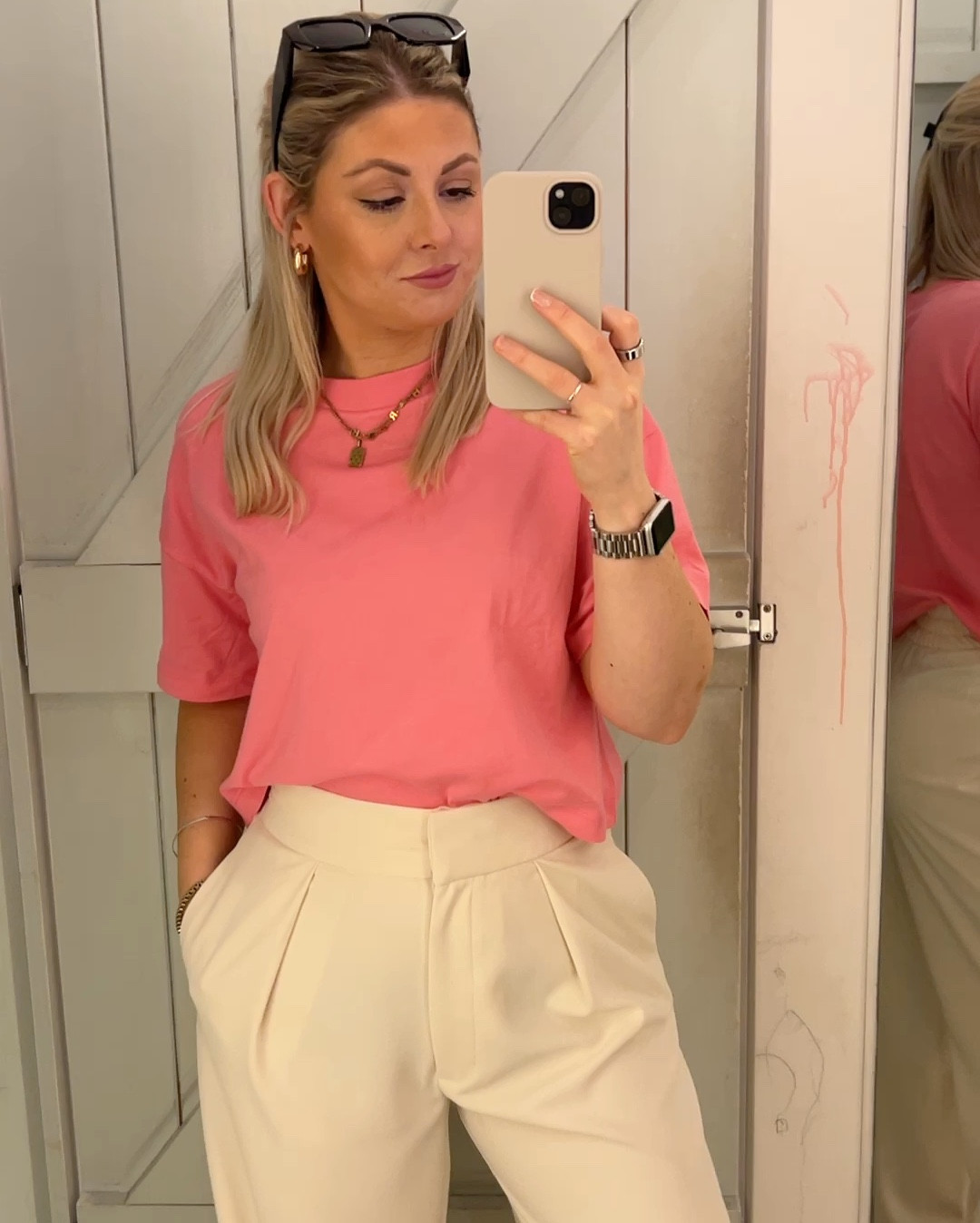 Workwear, pink and cream, spring workwear, river island looks, pink top, boxy T-shirt look, cream wide leg trousers, black wide leg trousers, smart casual look

#LTKSeasonal #LTKfindsunder50 #LTKstyletip