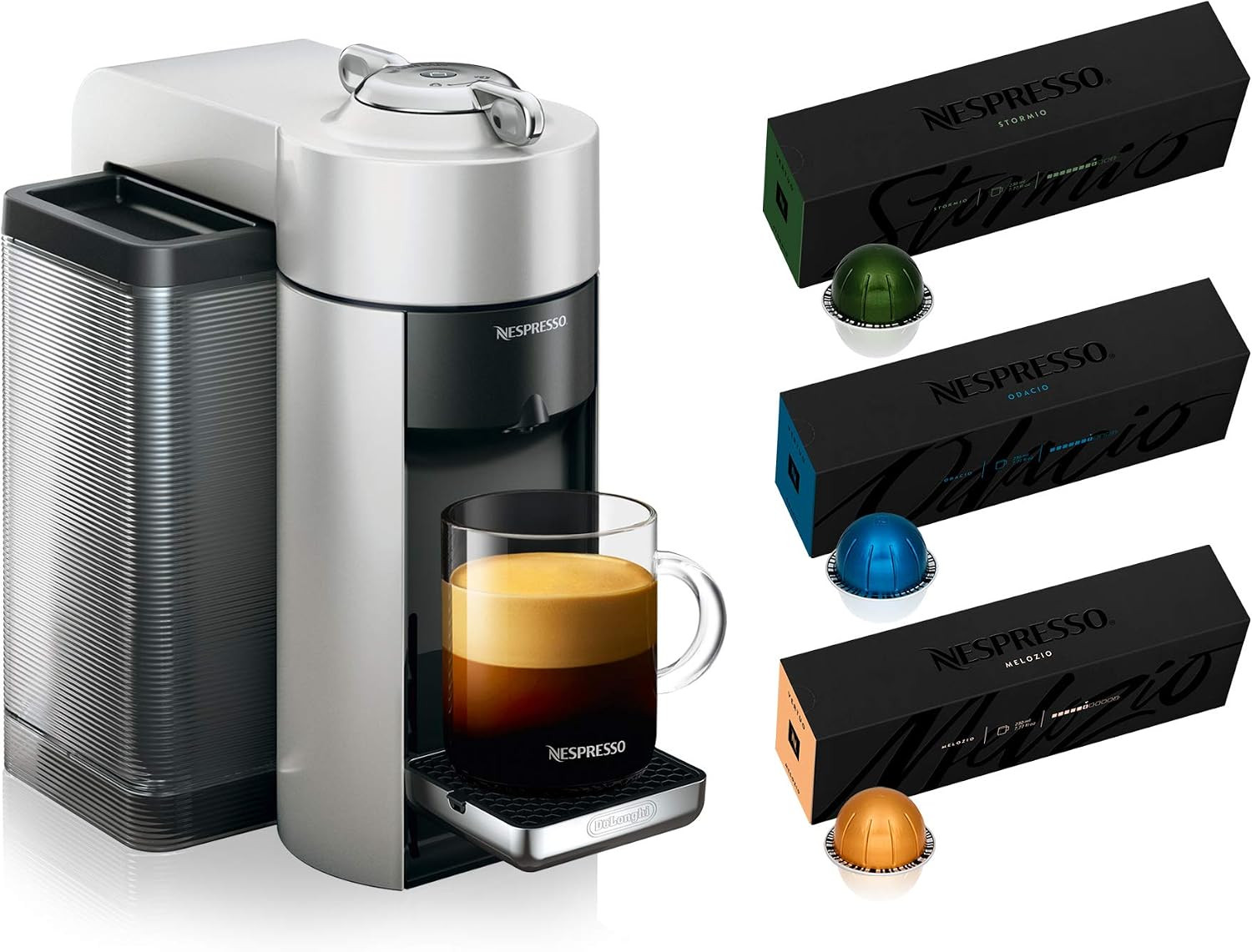 Nespresso ENV135S Vertuo Evoluo Coffee and Espresso Machine by De'Longhi, Silver Nespresso Vertuoline Coffee, Assortment, 30 Capsules | Amazon (US)