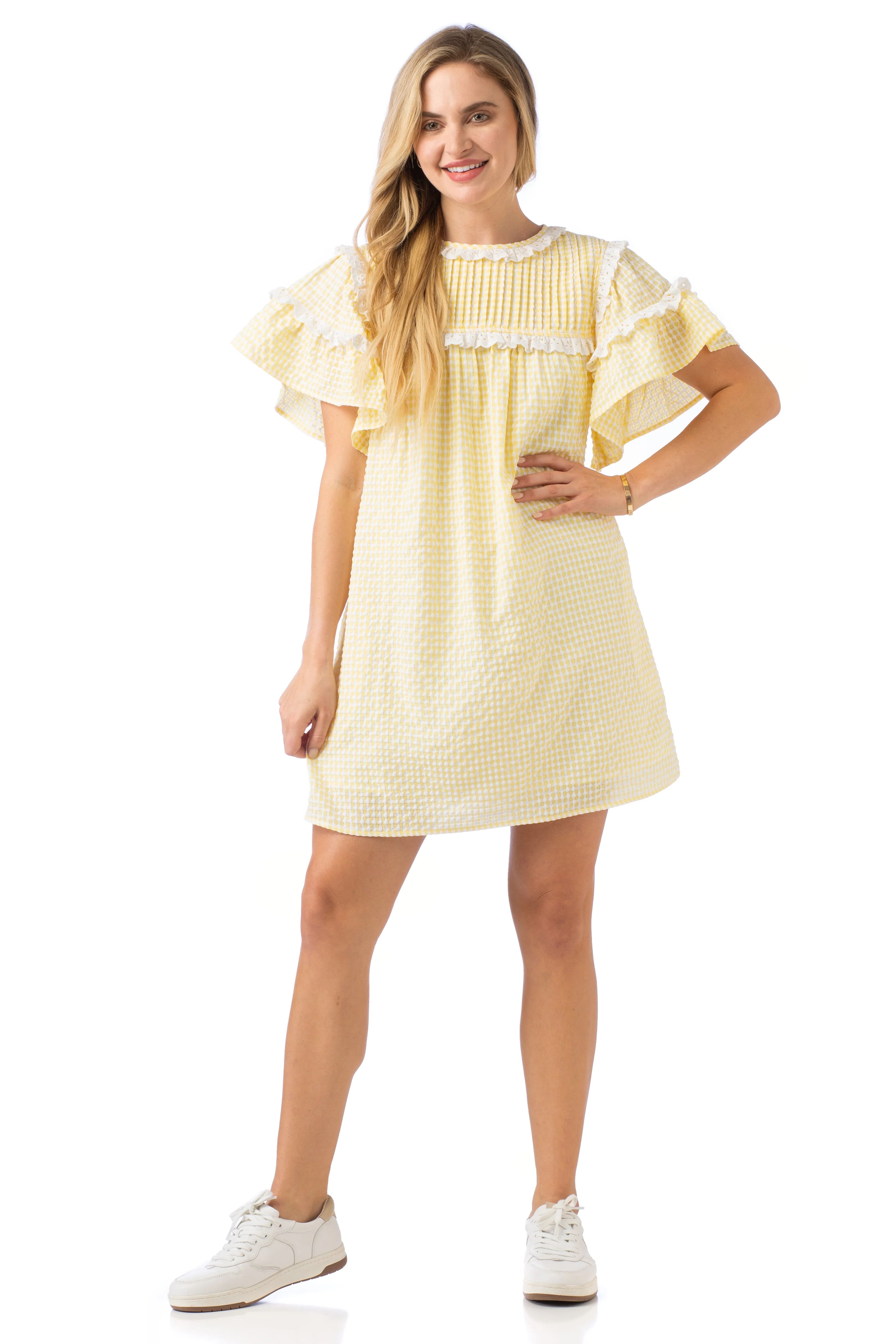 Hadley Dress- in Sunshine Seersucker | CROSBY by Mollie Burch