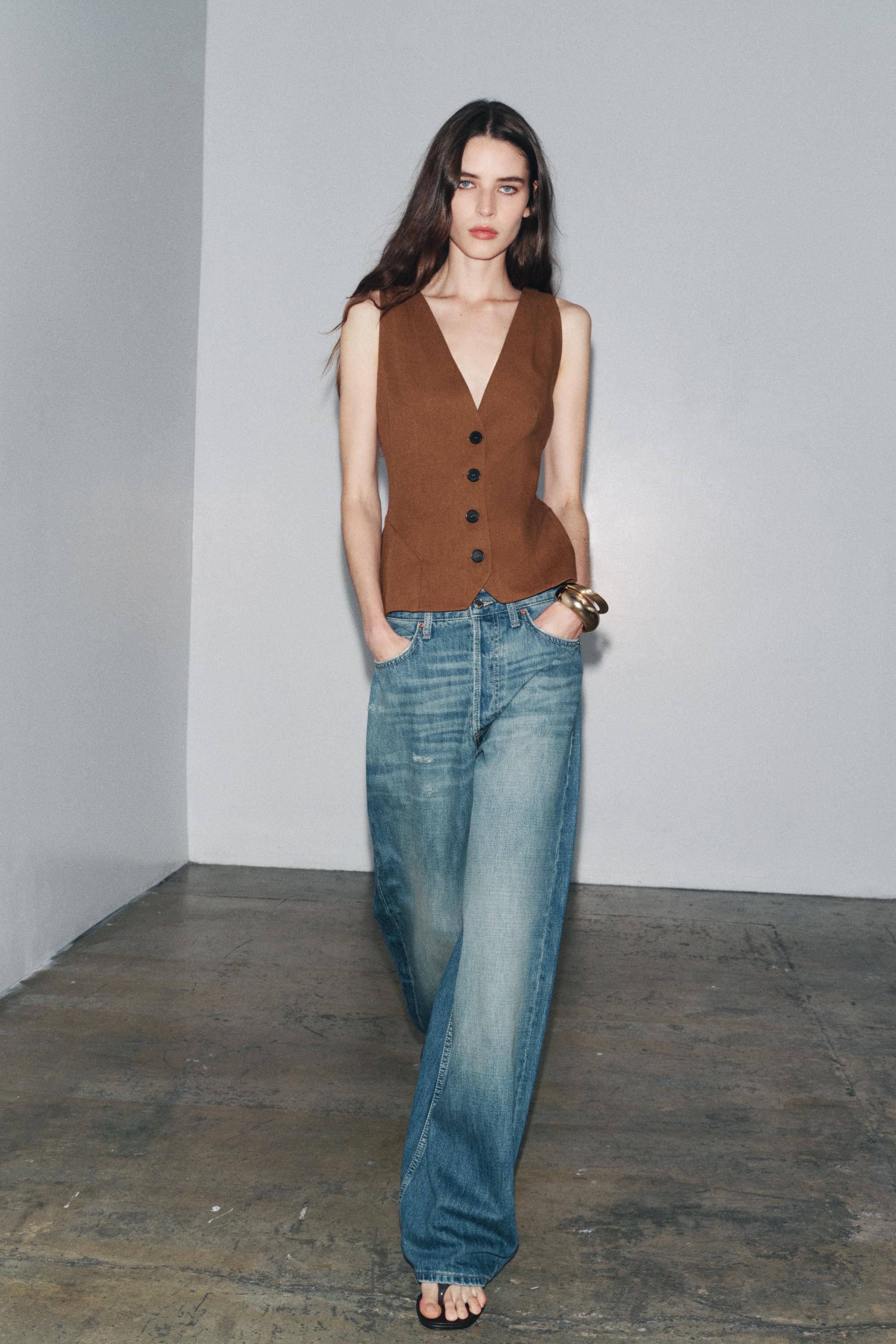 ZW COLLECTION LINEN BLEND VOLUME VEST | Zara US