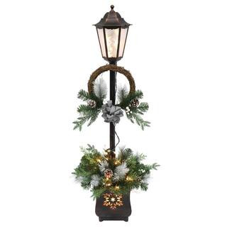 Puleo International 4 ft. Prelit Indoor/Outdoor Christmas Lamp Post 184-LP7010-40C0351 - The Home... | The Home Depot