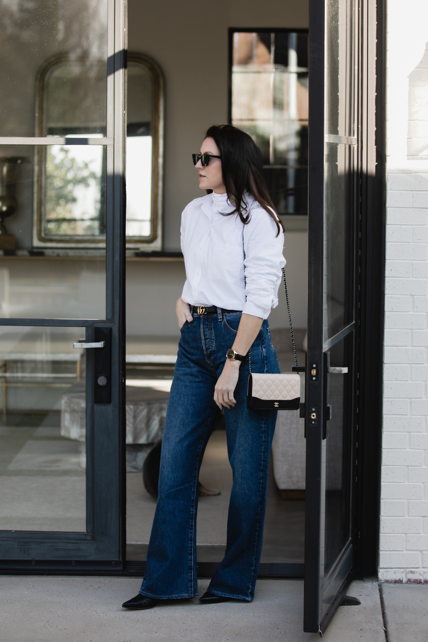 Classy transitional outfit, frame wide-leg denim, splendid button down, and my favorite borrowed Chanel from Vivrelle. Use code AMANDABAKER for your first month free!

#LTKmomlife #LTKSaleAlert #LTKWorkwear