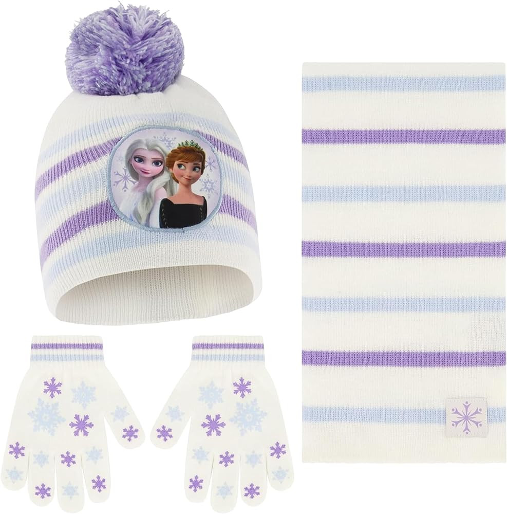 Disney Winter Hat, Scarf, and Kids Gloves Or Toddlers Mittens, Frozen Elsa and Anna Baby Beanie f... | Amazon (US)
