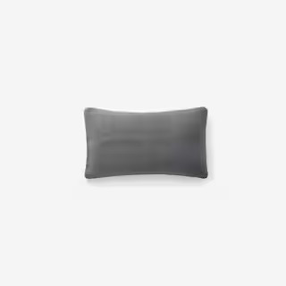 The Company Store Company Cotton Plush Graphite 12 in. x 21 in. Decorative Throw Pillow Cover 850... | The Home Depot