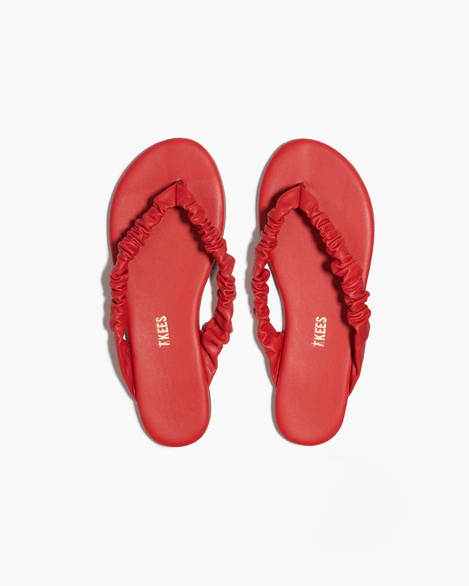 TKEES Savannah Red Flip Flops | Vegetal Leather | TKEES