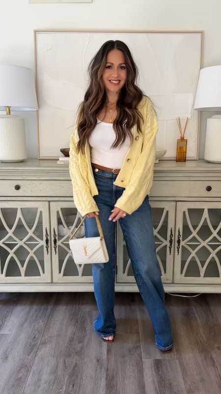 Chunky knit cardigans + wide leg jeans for summer 🤌🏻☀️
Linked similar styles for the cardigan 
Wearing a size 2 in jeans 

#LTKOver40 #LTKU #LTKStyleTip