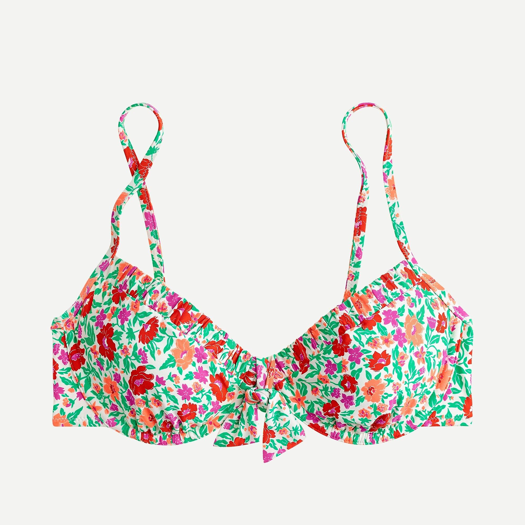 Ruched underwire bikini top in storybook floral | J.Crew US