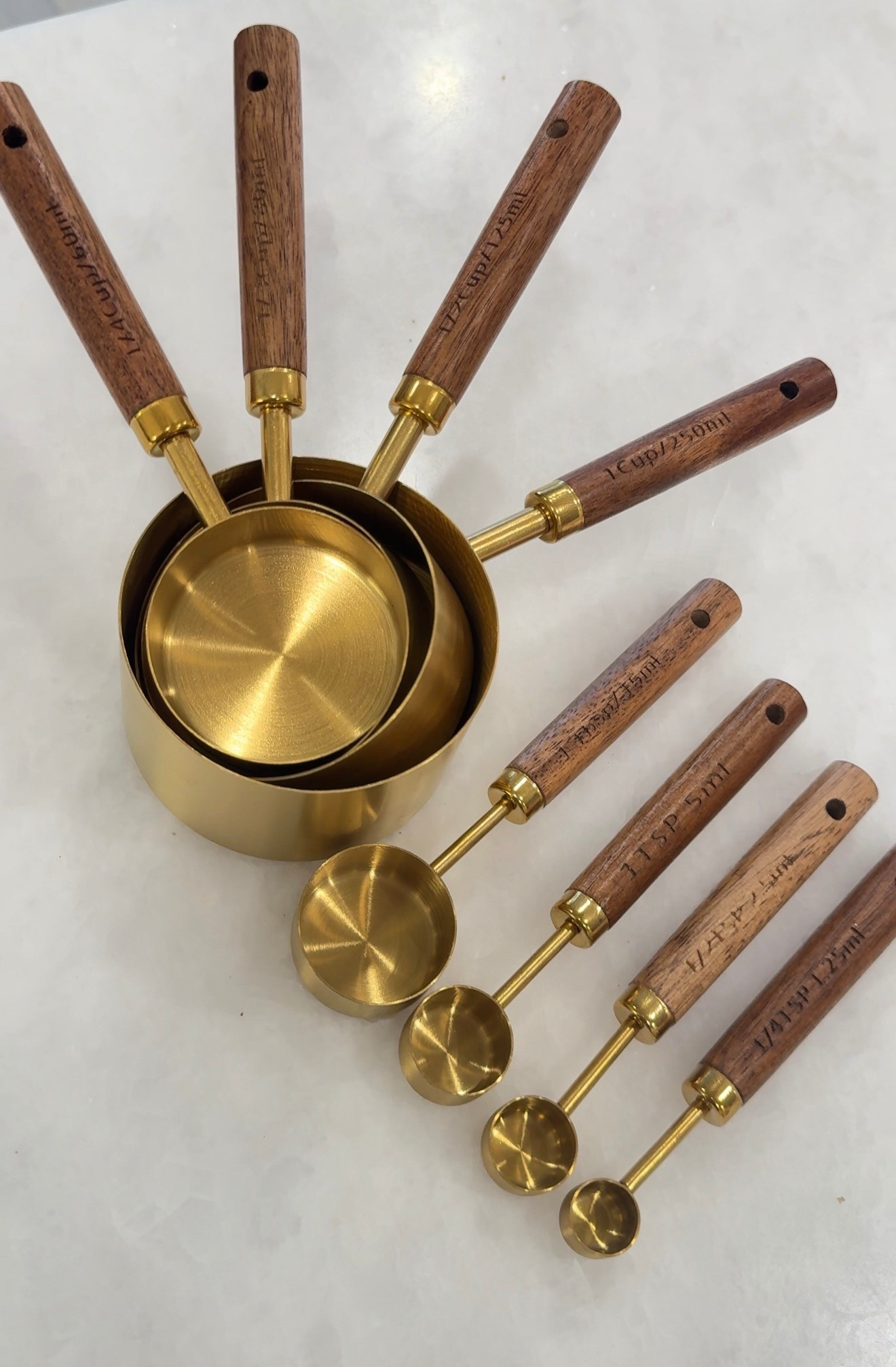 These measuring cups are gorgeous! 
Wooden brass measuring cups & spoon set 


#LTKHome