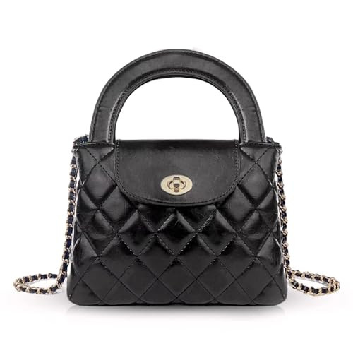 Quilted Crossbody Tote Bags for Women Small Top Handle Purse Trendy Designer Handbag Satchel Tote... | Amazon (US)
