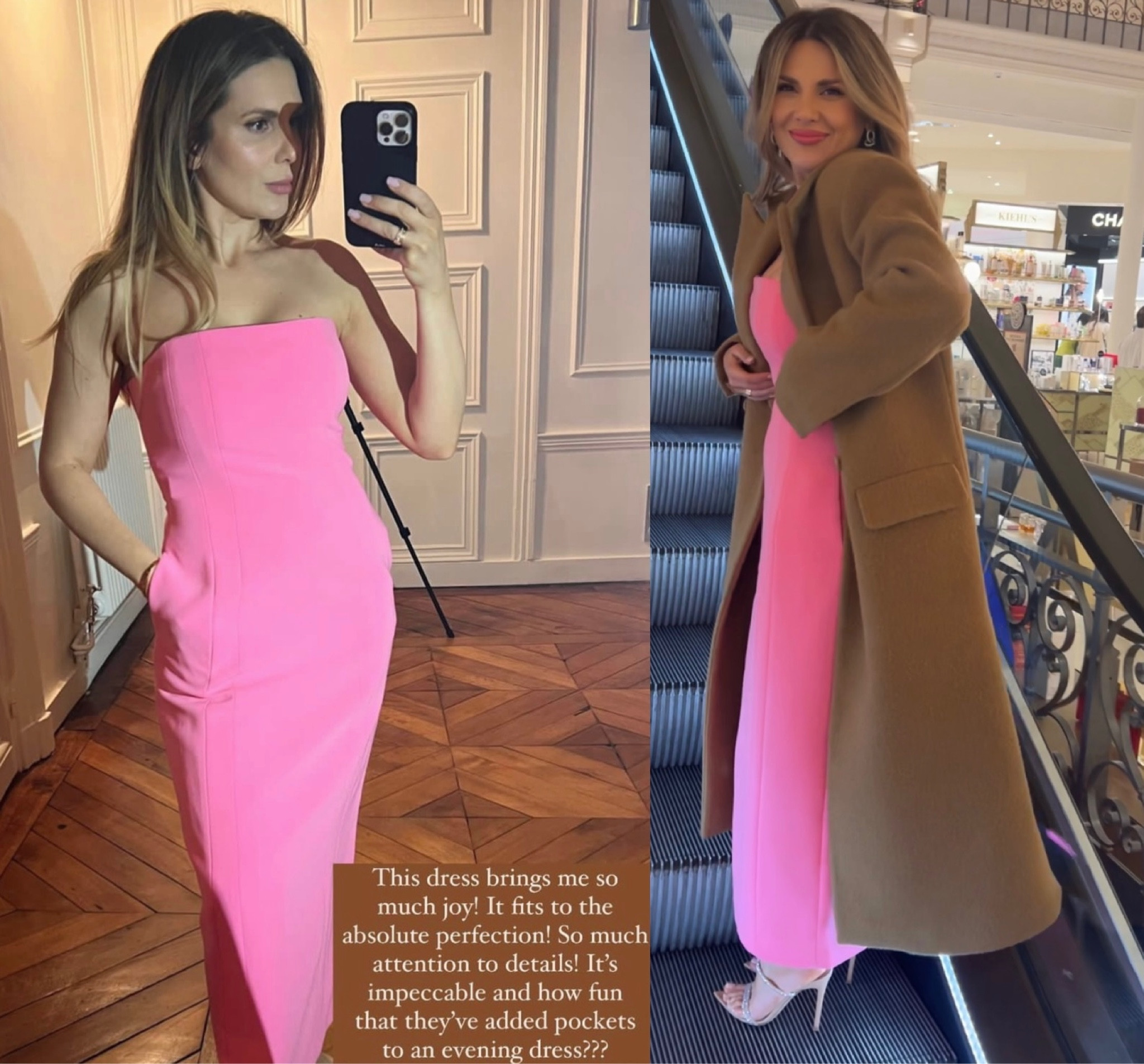 strapless open back dress Adriana Dress - Pink main image 1