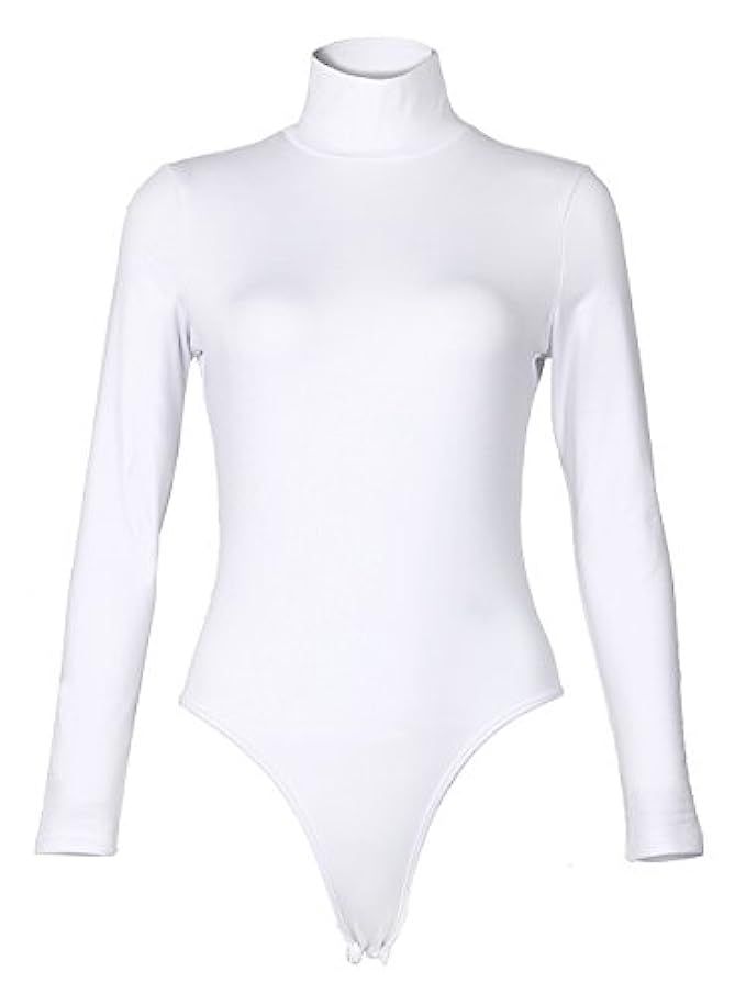 PALINDA Women's Long Sleeve Striped Basic Solid Round Neck Bodysuit Stretchy Leotards | Amazon (US)