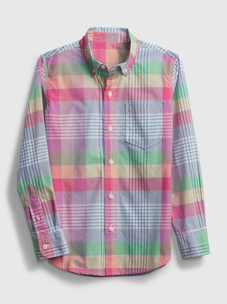 Kids Plaid Poplin Shirt | Gap (US)