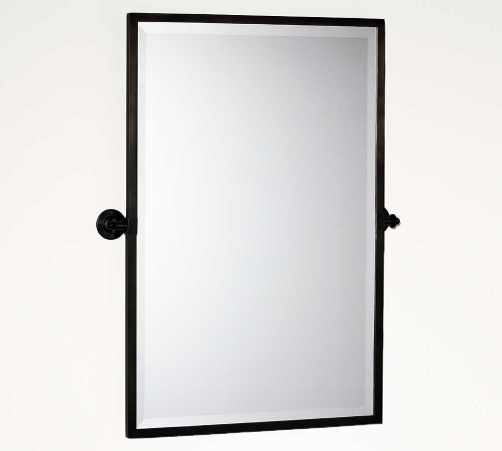 Matte Black Kensington Rectangular Pivot Mirror, 27.5 x 36&amp;quot; | Pottery Barn (US)