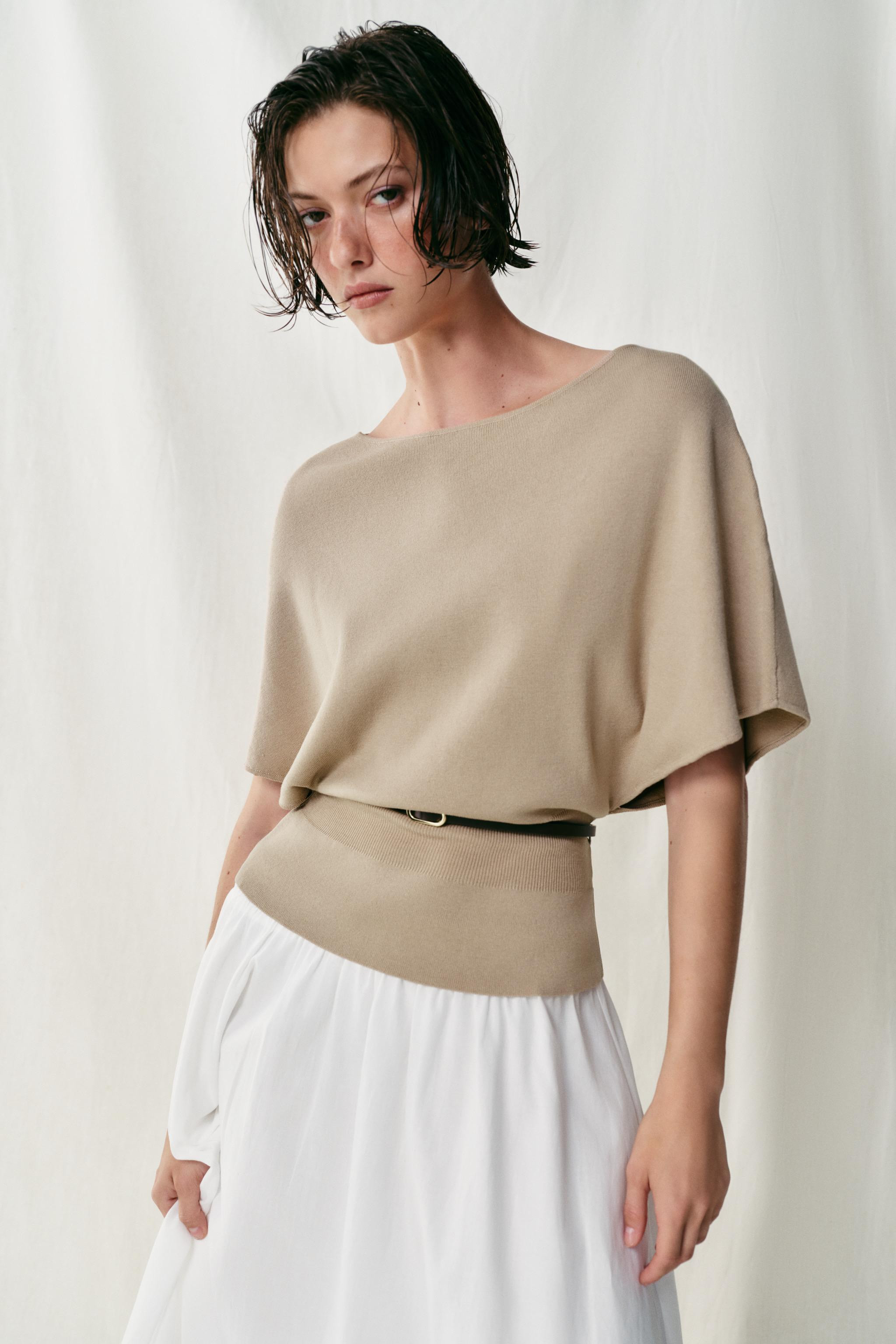 KNIT BELTED TOP | Zara US