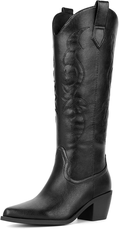 White Cowboy Boots for Women - Wide Calf Rhinestone Cowgirl Boots, Women Knee High Western Boots,... | Amazon (US)