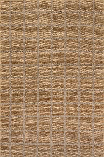 Natural Penni Checked Jute and Wool Area Rug | Rugs USA