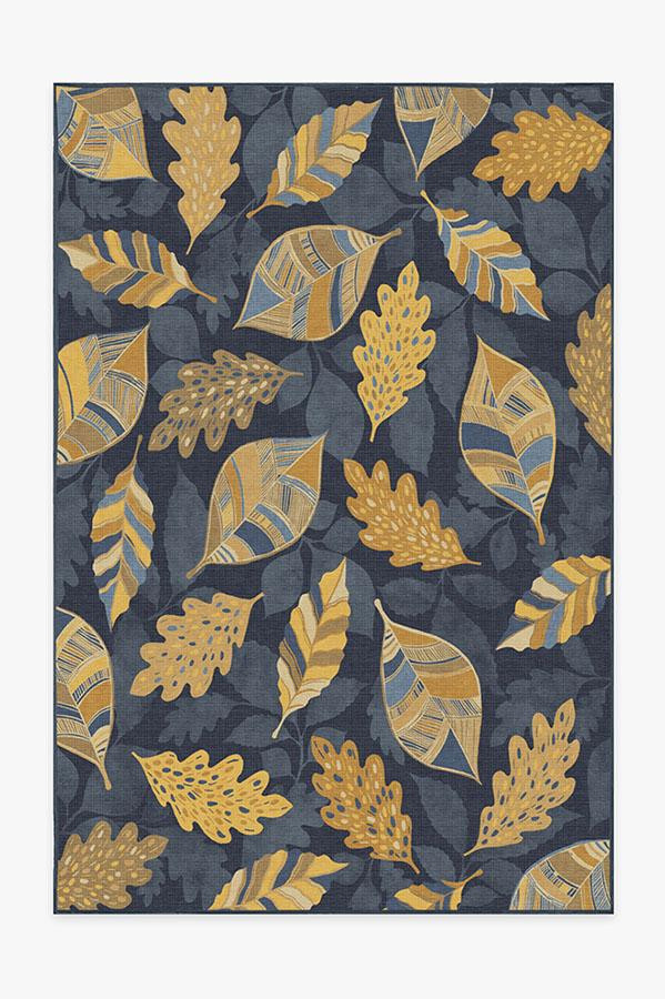 Aurelia Navy Gold Flatwoven Rug | Ruggable