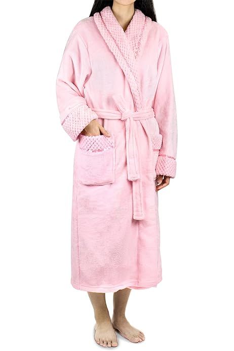 Alexander Del Rossa Women's Plush Fleece Winter Robe, Warm Long Hair Shaggy Bathrobe | Amazon (US)