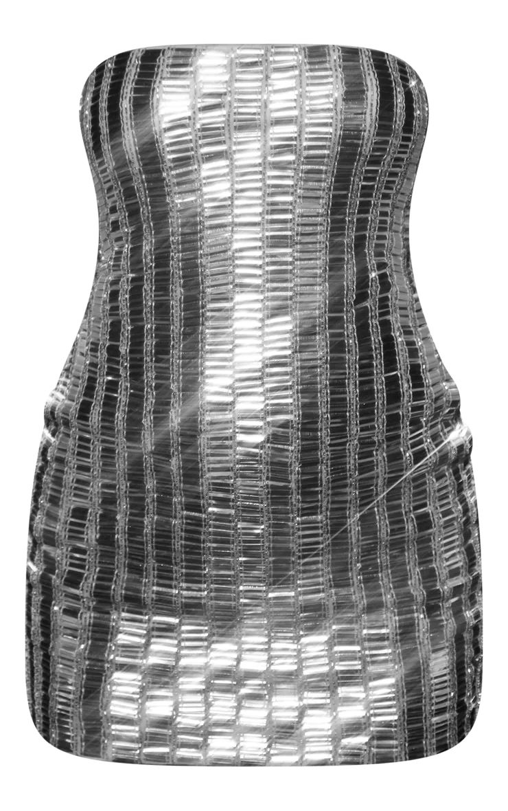 Premium Silver Sequin Bandeau Bodycon Dress | PrettyLittleThing US