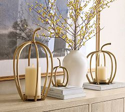Handcrafted Fallon Pumpkin Candle Holder | Pottery Barn (US)