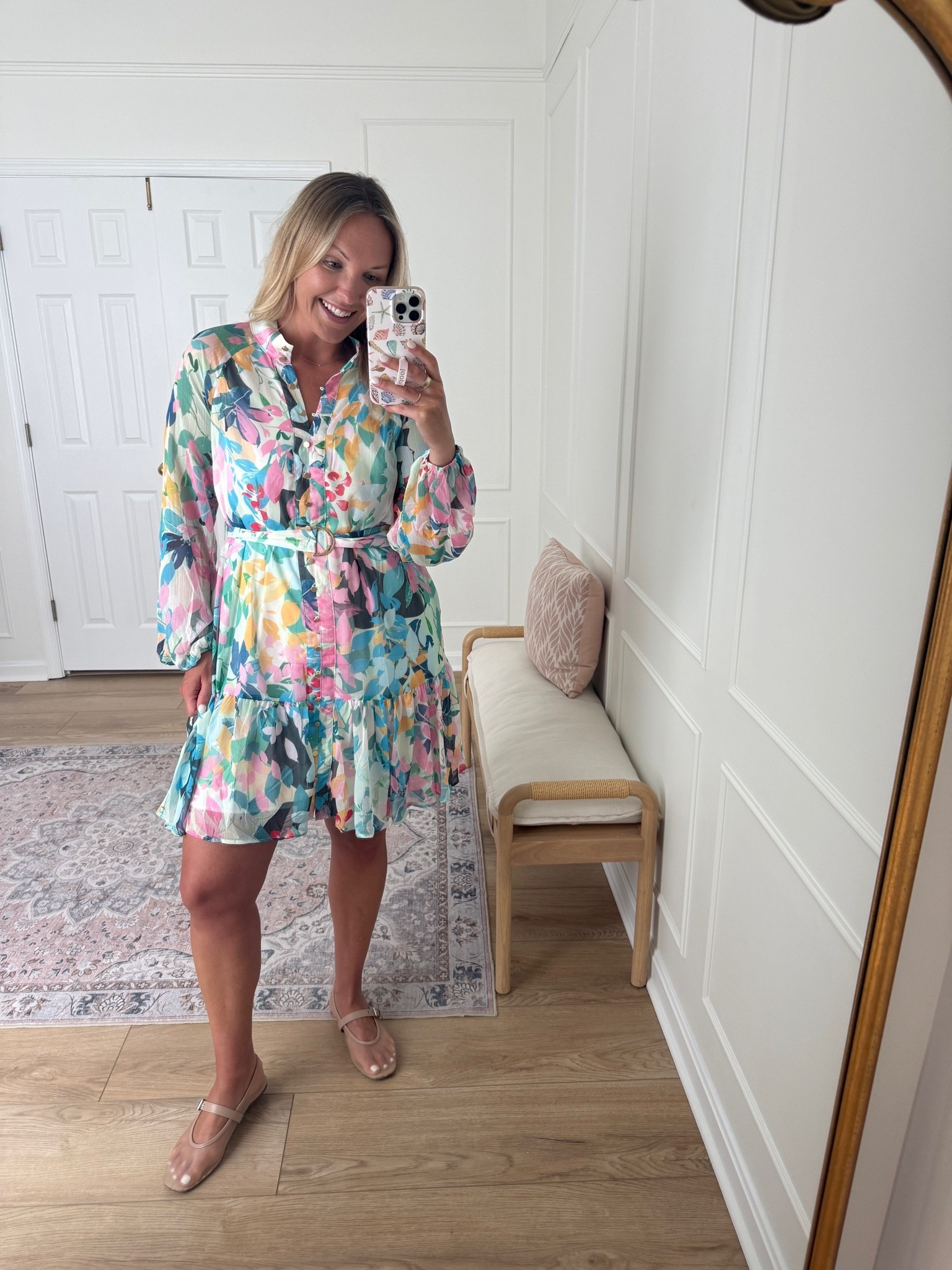 Love the watercolor colors in this dress! Wearing a med - teachers dress - workwear - fall dress

#LTKSeasonal #LTKMidsize #LTKWorkwear