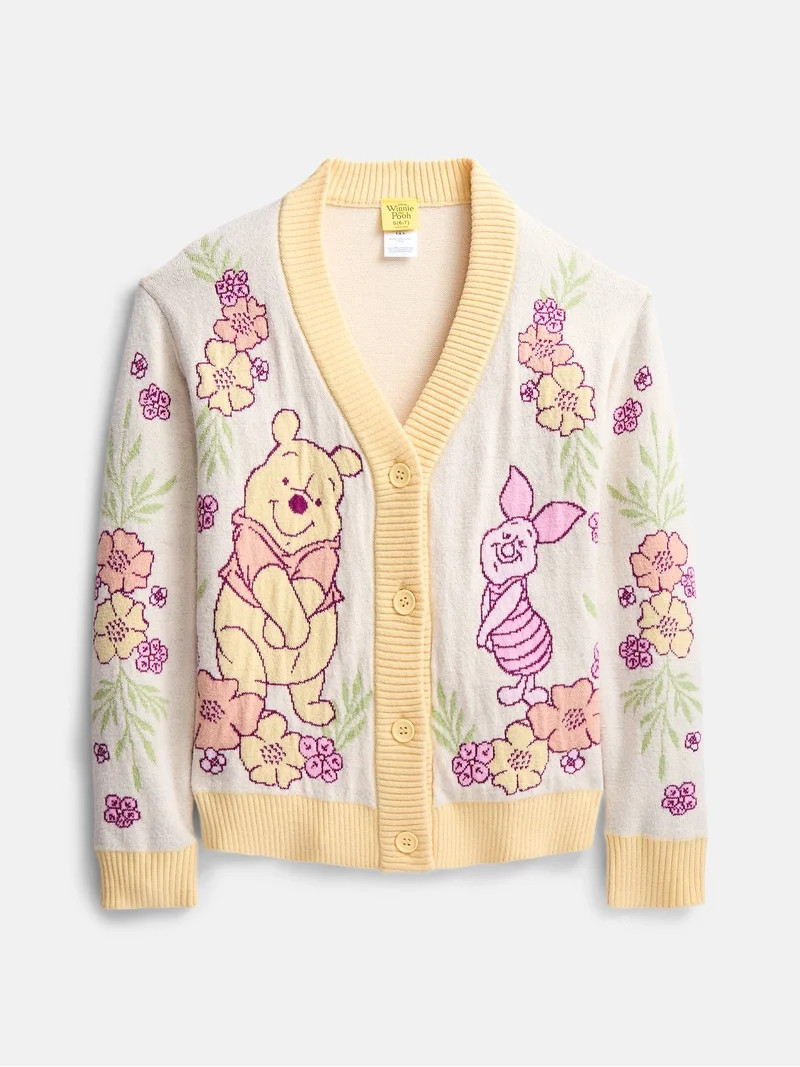 Winnie the Pooh Girls Graphic Cardigan with Long Sleeves, Sizes 4-16 | Walmart (US)
