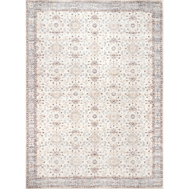 nuLOOM Gemma Machine Washable Transitional Floral Area Rug, 8' x 10', Beige | Walmart (US)