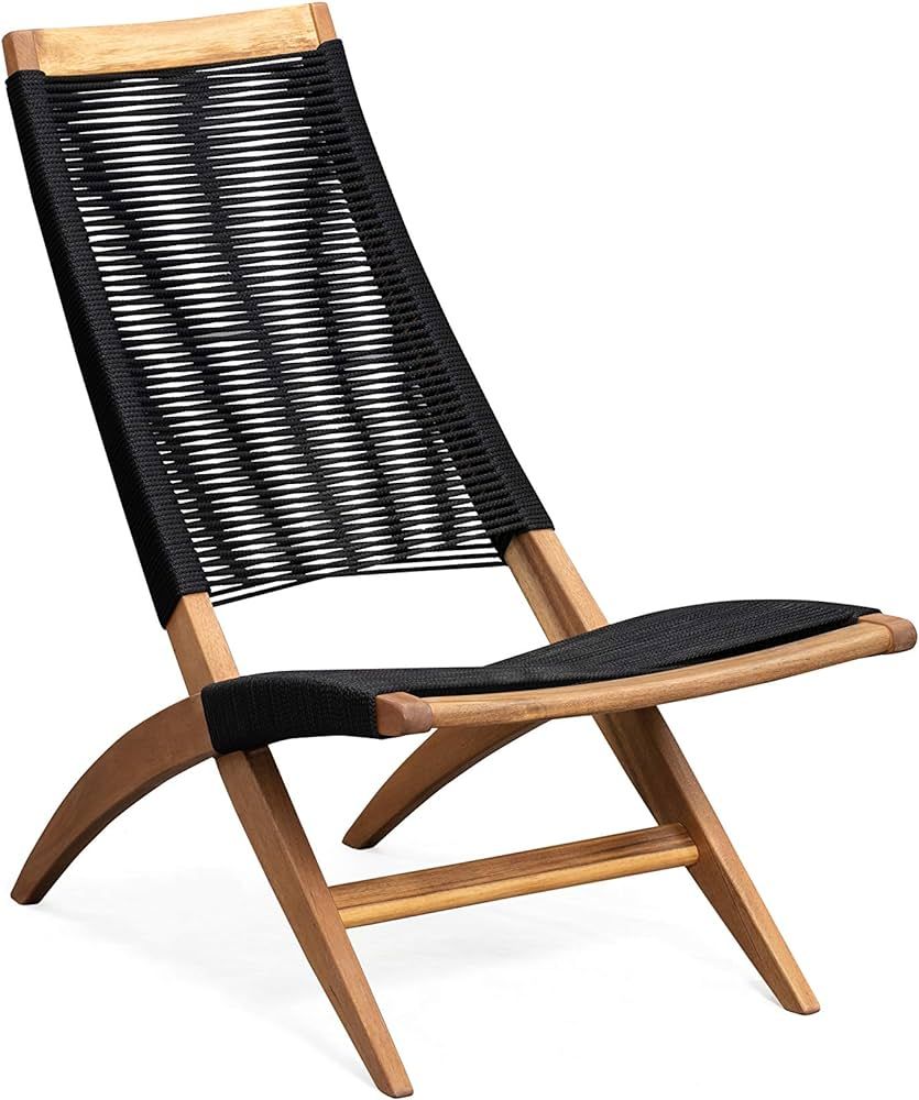 Patio Sense 63364 Lisa Modern Lounge Chair Natural Wood Finish Mid Century Modern Wooden Chair Li... | Amazon (US)