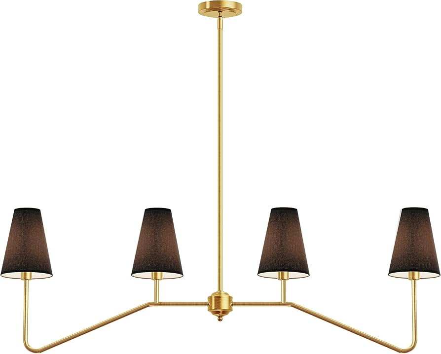 Electro bp;47" W 4-Light Linear Kitchen Island Lighting Fixture Classic Chandeliers Polished Gold... | Amazon (US)