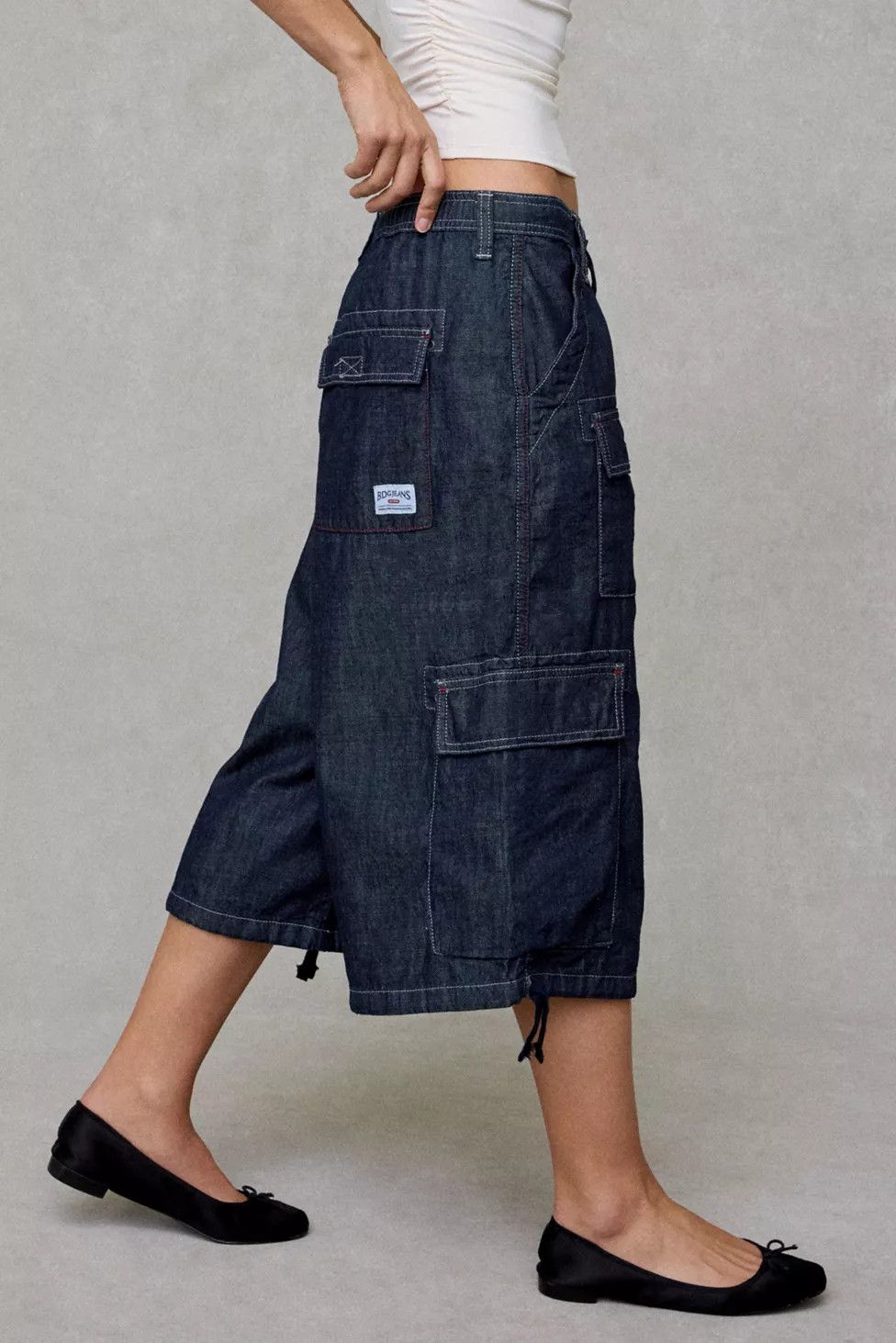 BDG Detroit Crop Pull-On Baggy Cargo Jeans | Urban Outfitters (US and RoW)