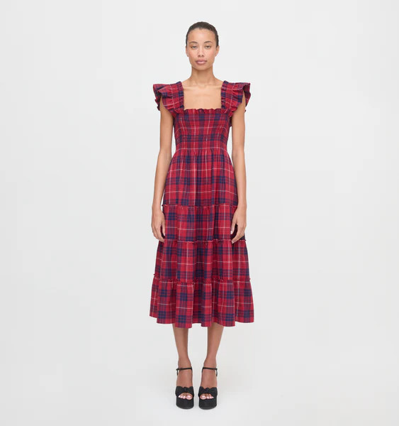 The Ellie Nap Dress - Cherry Tartan | Hill House Home US