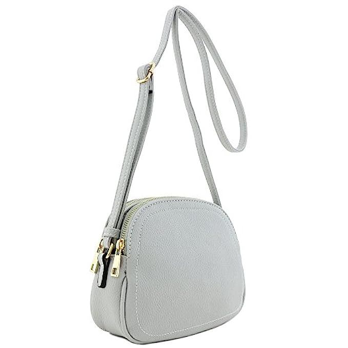 Double Zip Half Moon Crossbody Bag | Amazon (US)