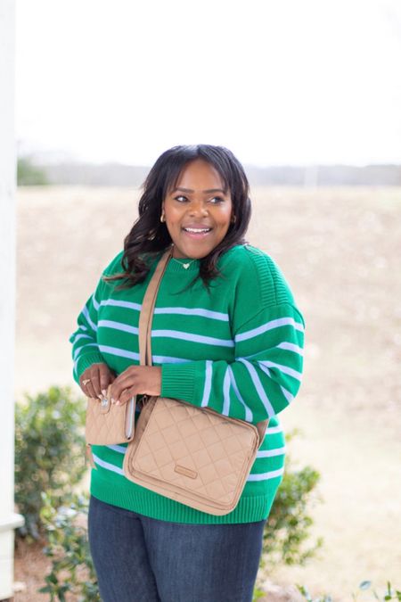 LOFT green stripe sweater 💚 

#LTKsalealert #LTKmidsize #LTKfindsunder100