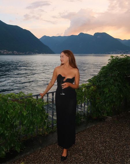 Lake Como Italy wedding guest outfit - black Christopher esber 