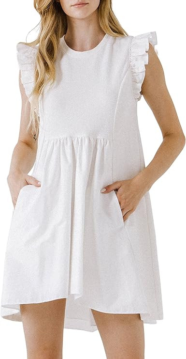 English Factory Knit Poplin Mixed Dress | Amazon (US)